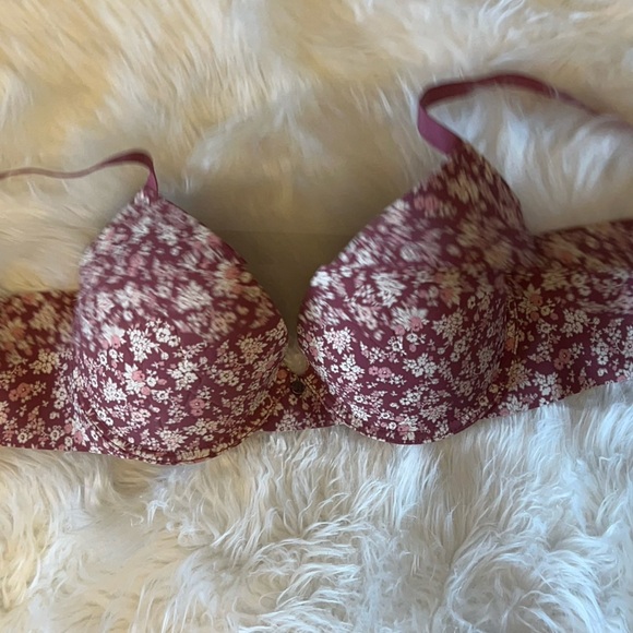 Lucky Brand Burgundy Floral Under Wire Padded Bra Sz-40C. V8 - Picture 8 of 12
